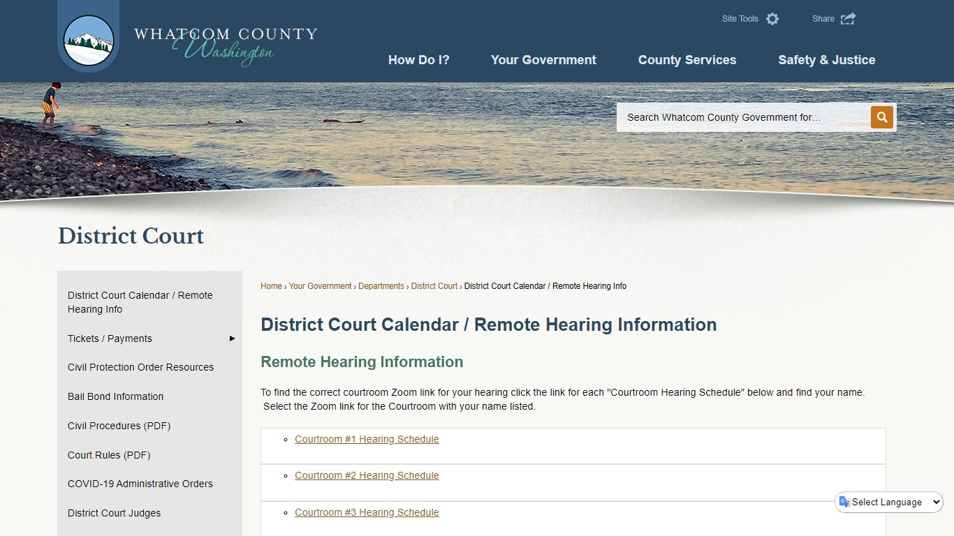 District Court Calendar / Remote Hearing Information | Whatcom County ...
